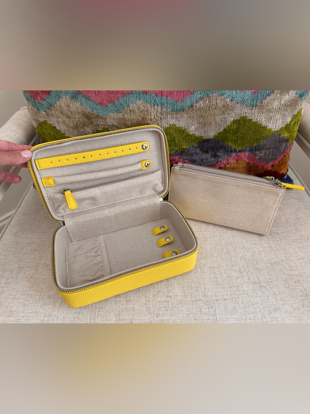 Mark & Graham Medium Yellow Travel Jewelry Organizer Case